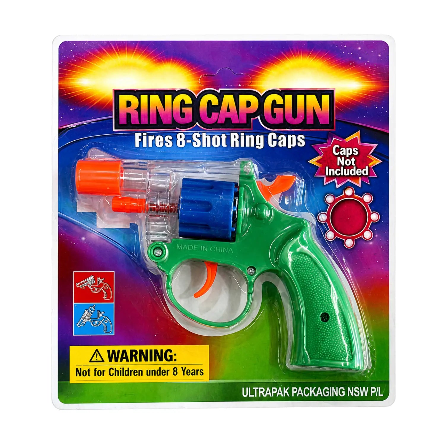 8 Shot Ring Cap Revolver Toy Gun - Ultrapak