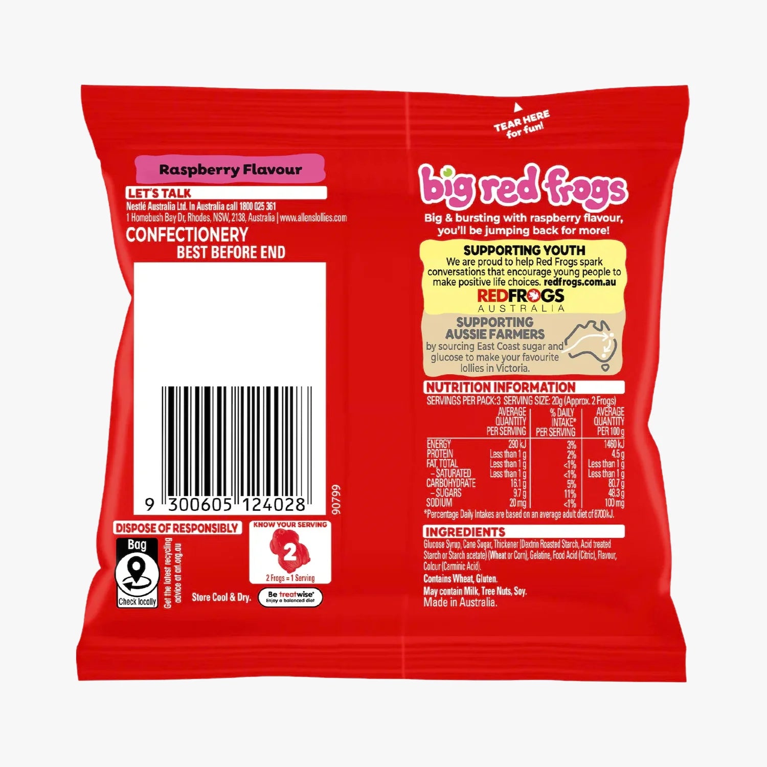 Allen's Big Red Frogs Lollies 64g