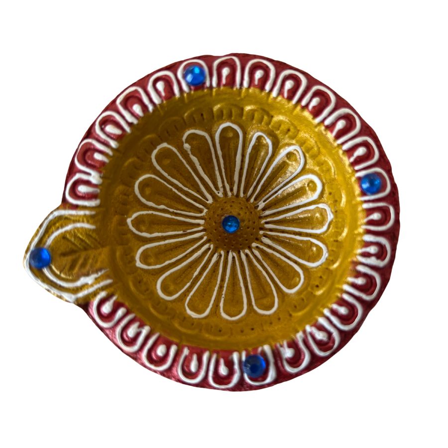 Big Flower Red Diya (1pc)
