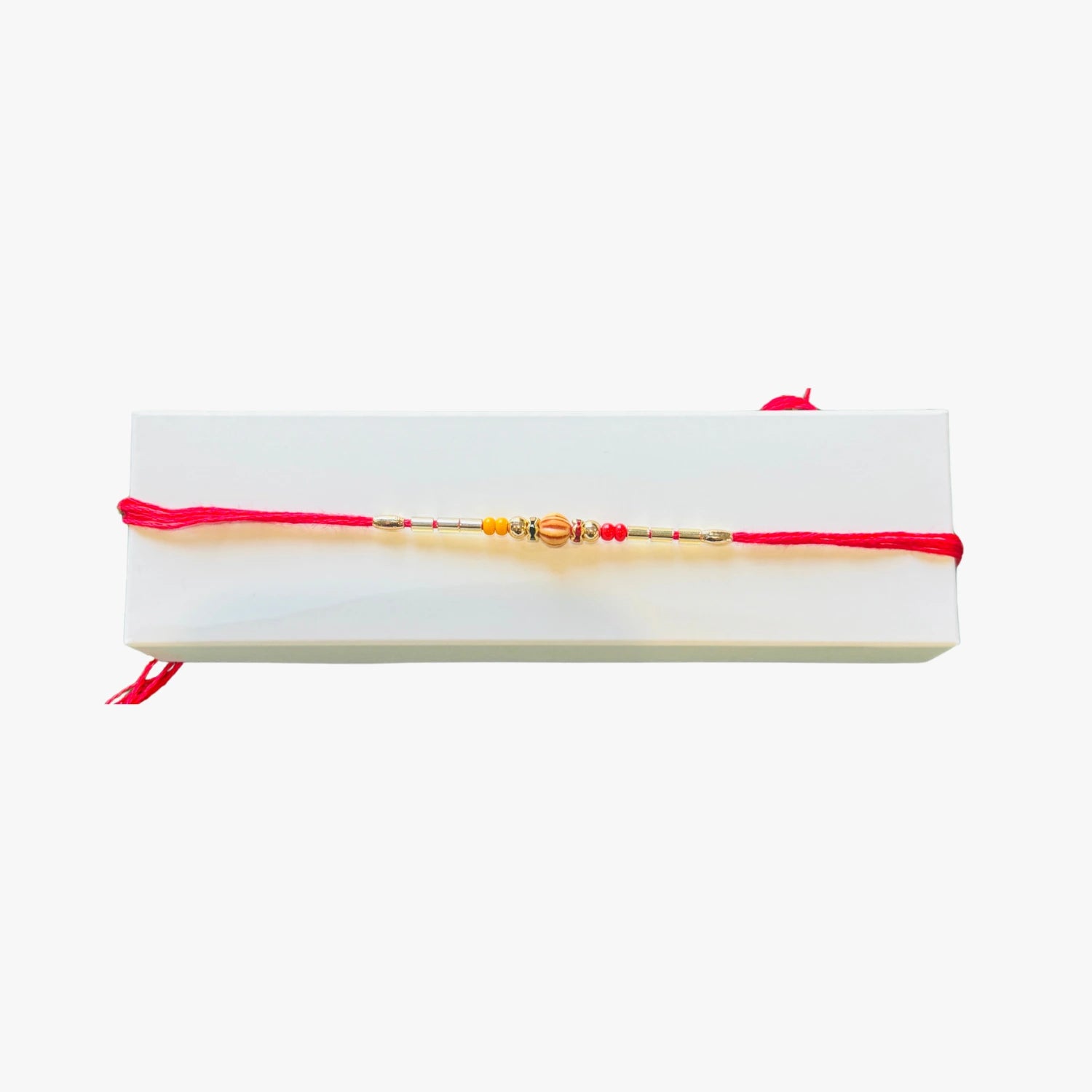 Brown Centre Stone Rakhi Red 1