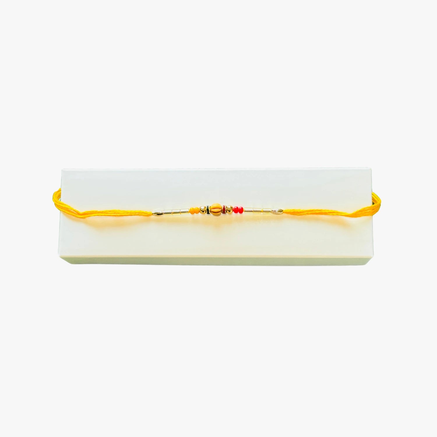 Brown Centre Stone Rakhi Yellow 1