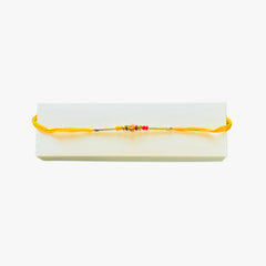 Brown Centre Stone Rakhi Yellow 1
