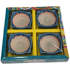 Diwali Fancy Diya with Wax 4Pc(color and design may vary)