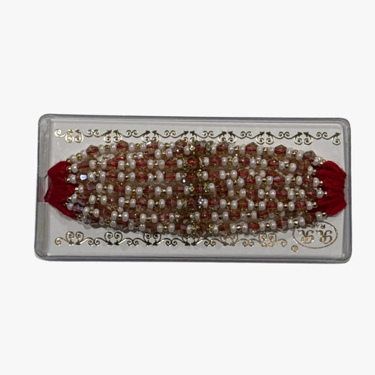 Designer Pearl Bracelet Red Rakhi