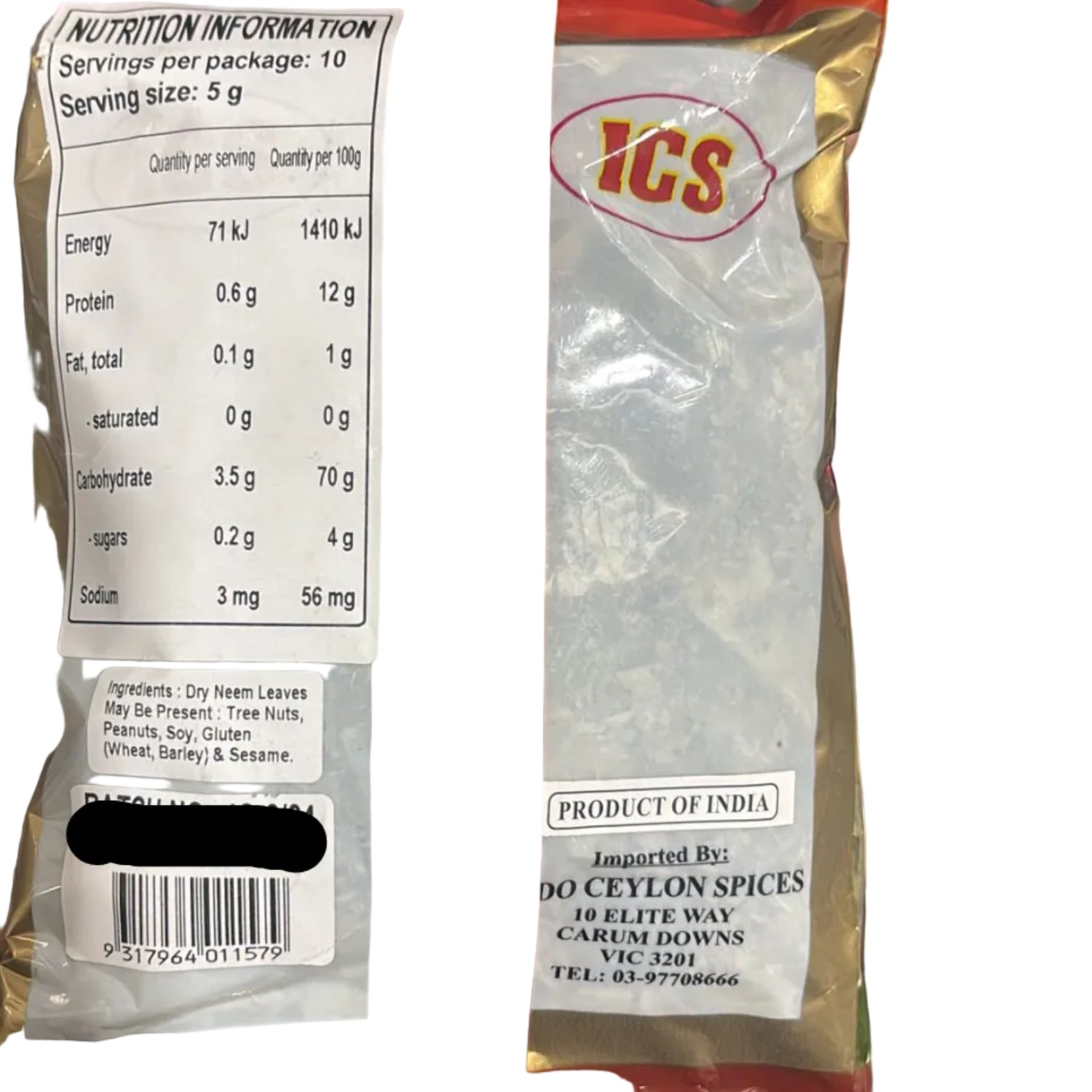 Dry Neem Leaves 50g ICS