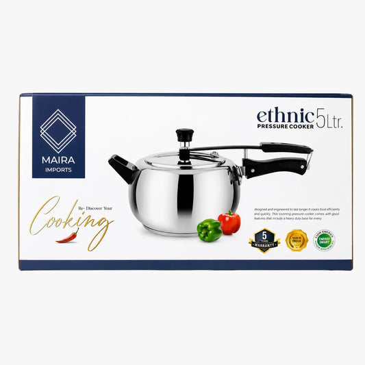 Ethnic Stainless Steel Pressure Cooker 5L - Maira Imports