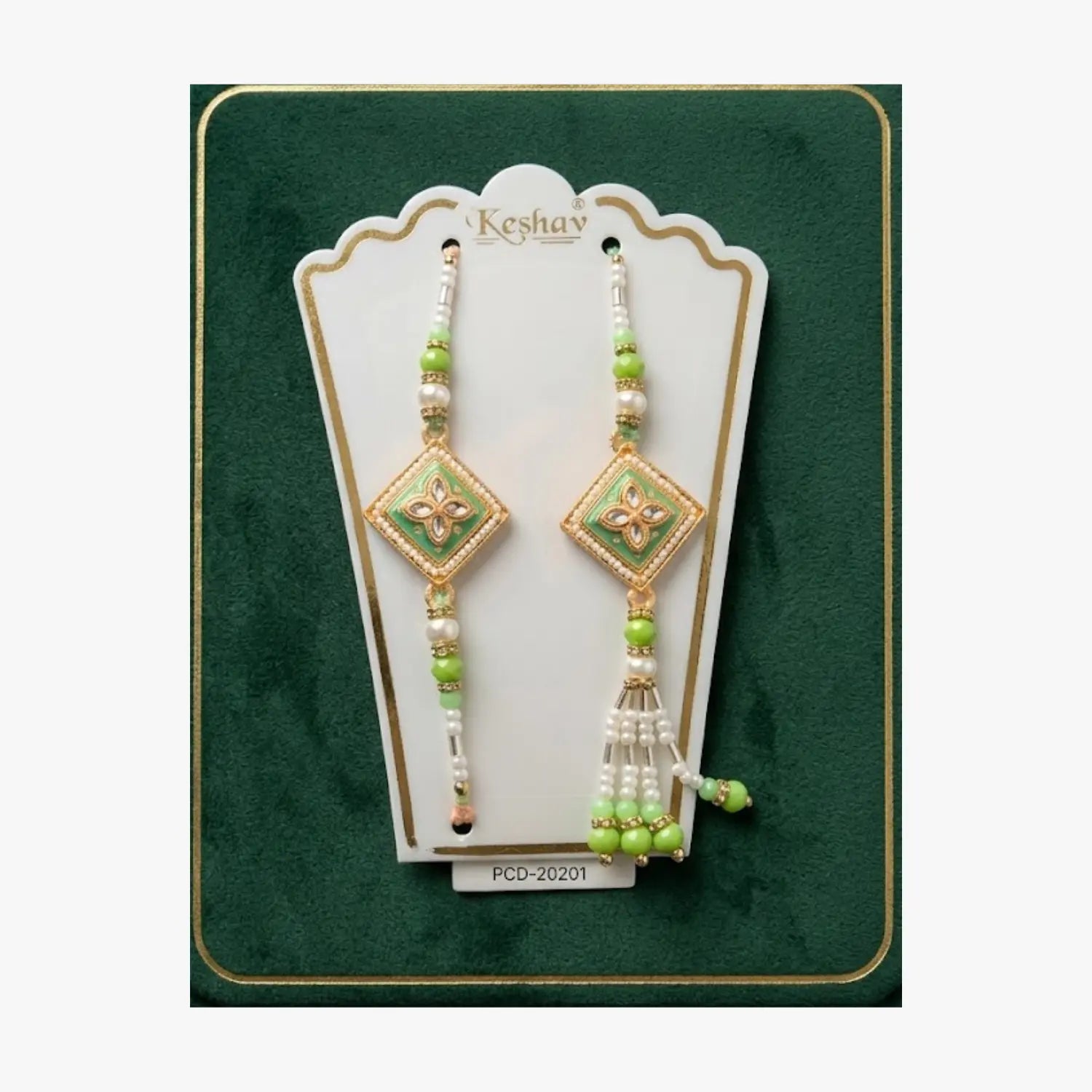 Floral Square Couple Rakhi