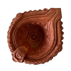 Flower Mitti Diya (Medium) Design# 4