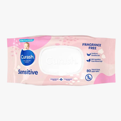 Fragrance Free Senstive Skin Baby Wipes 80 Wipes - Curash