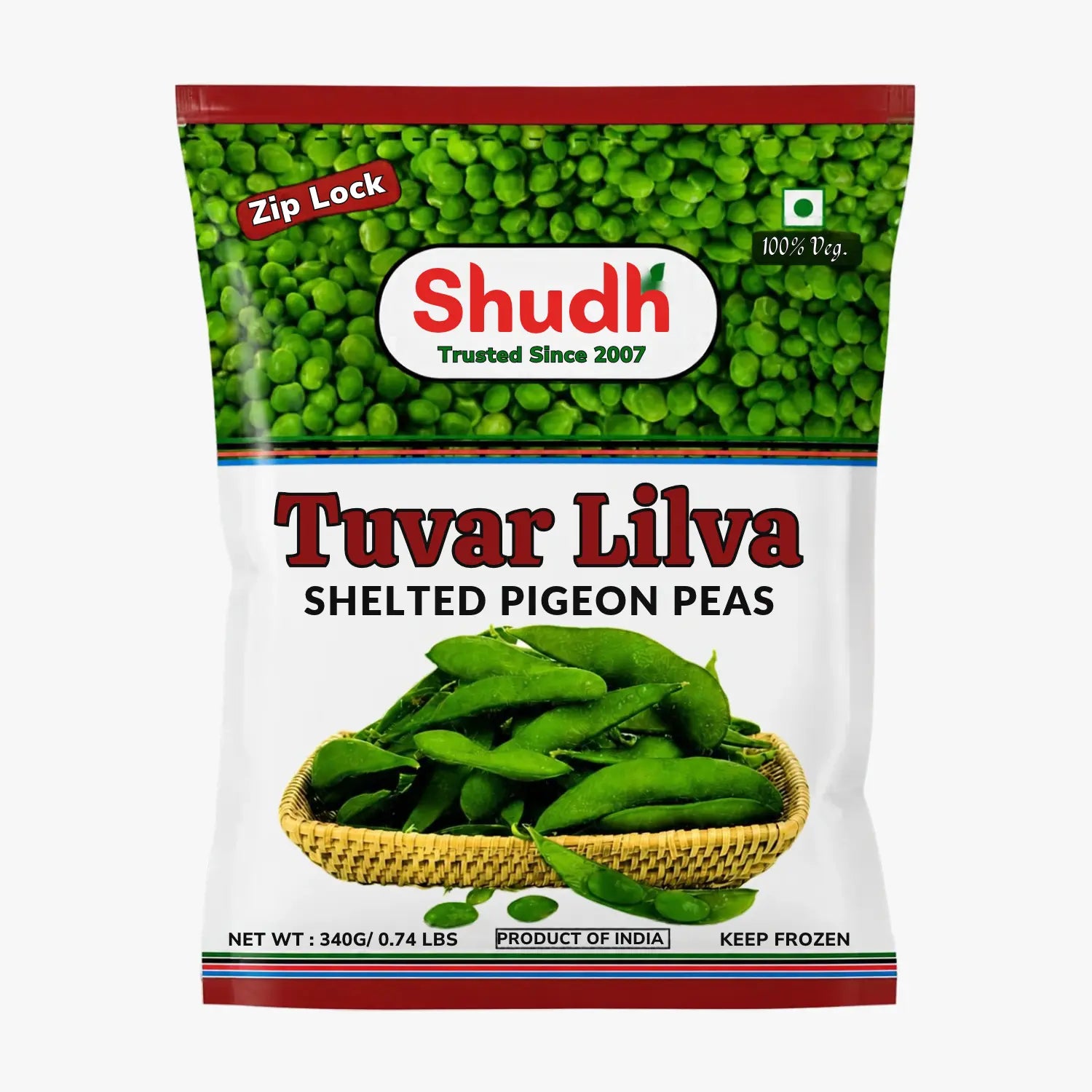 Frozen Tuavar Lilva 340g - Shudh