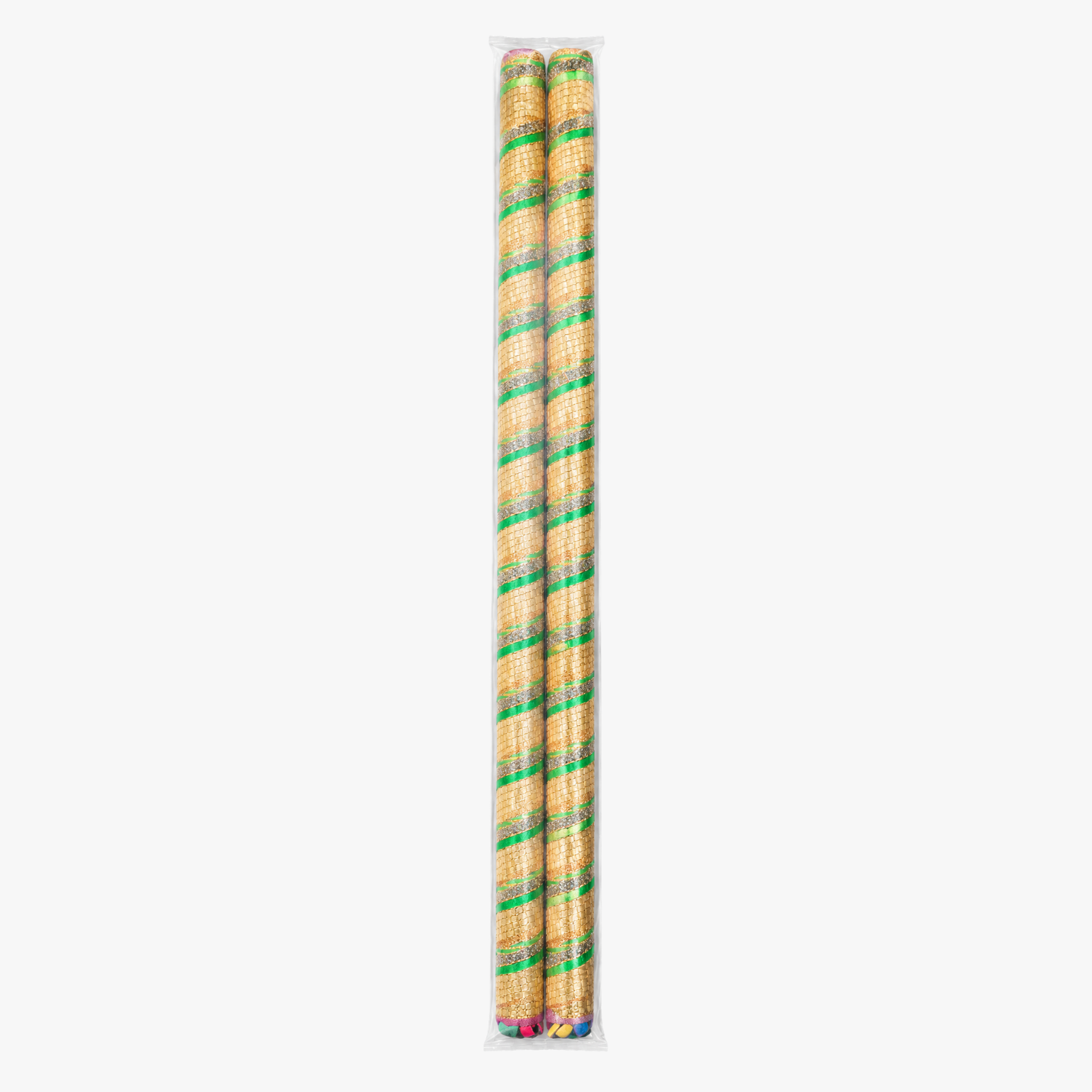 Green and Golden Dandiya Sticks