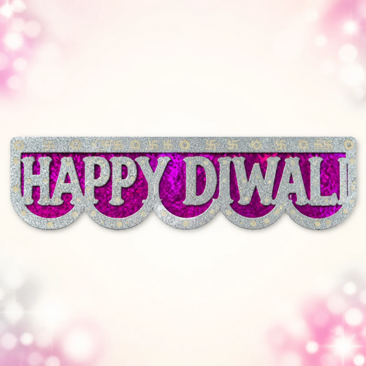 Happy Diwali Decorative Sticker Pink