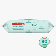 Gentle Cleanse Baby Wipes Fragrance Free 80 Wipes - Huggies