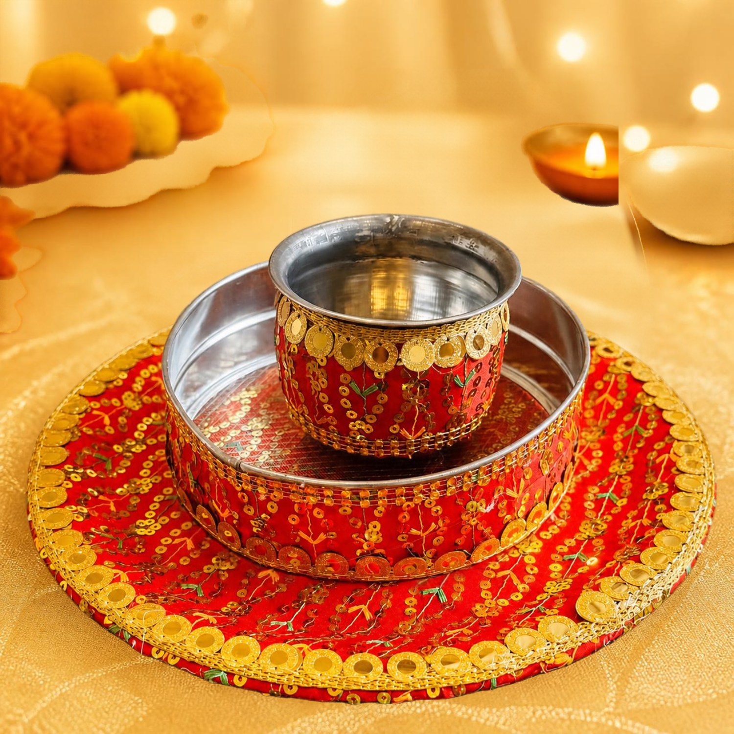 Karwa Chauth Festive Thali Set - 03-1