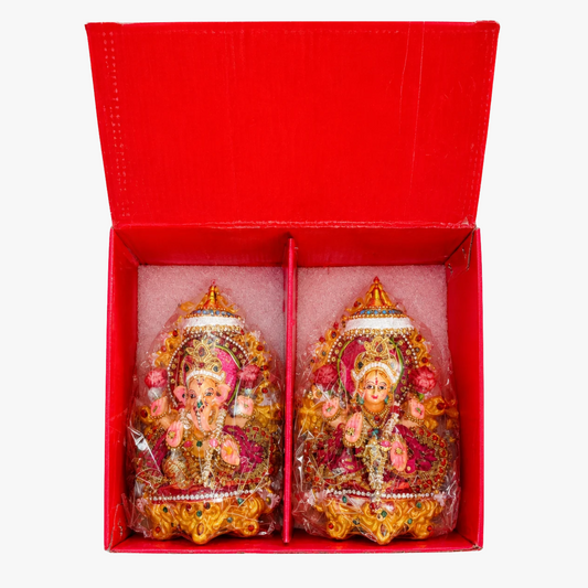Laxmi Ganesh Decorated Idol Set 2pcs - Mohanbasi Paul