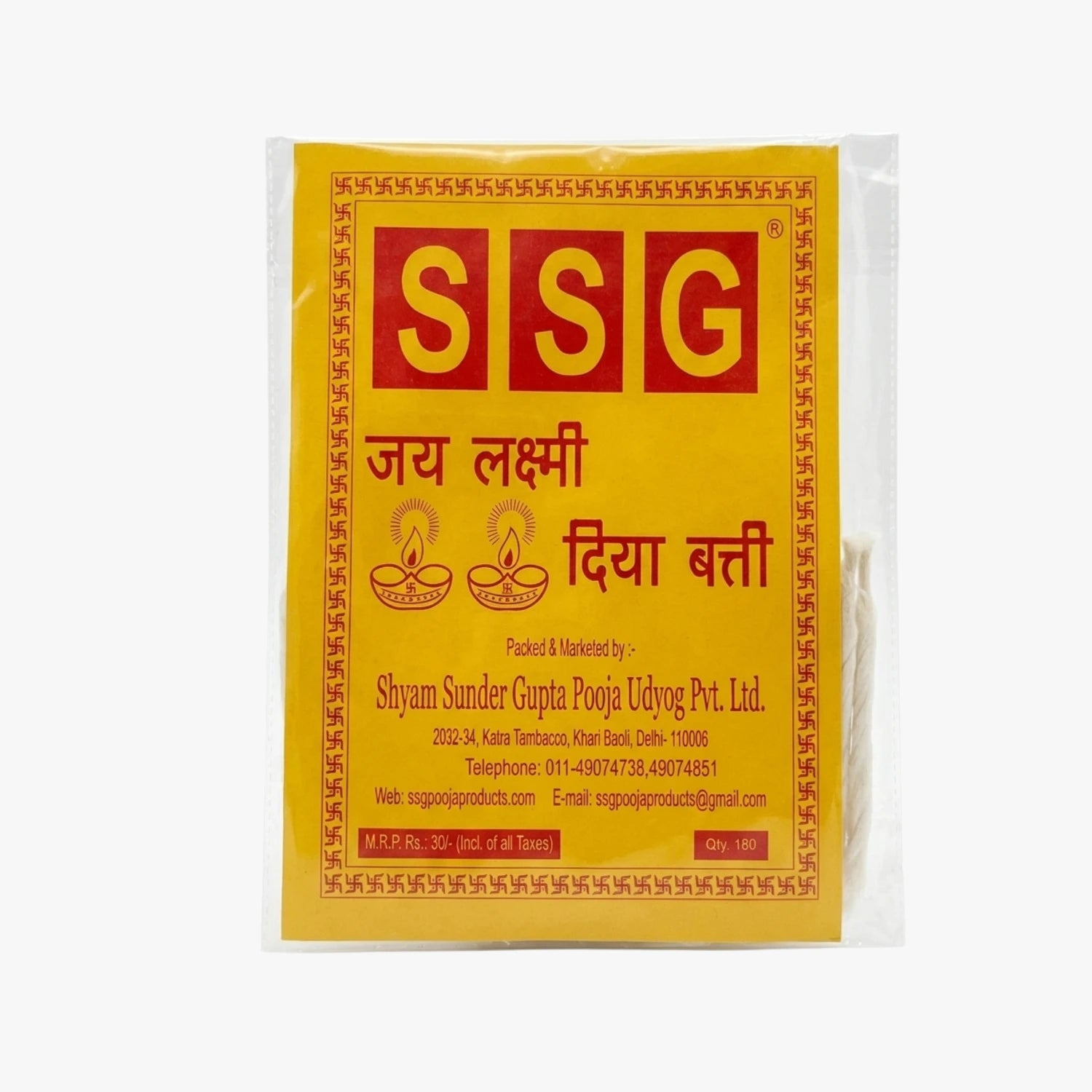 Long Cotton Wicks Diya Batti 180 Pcs - SSG