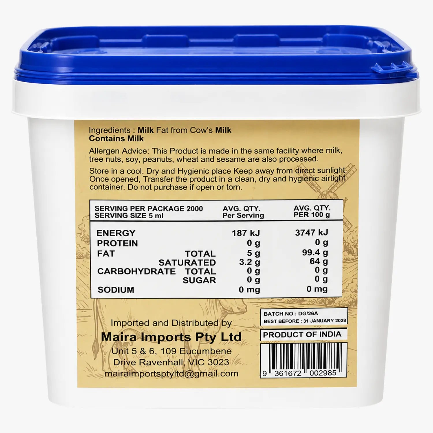 Maira's Kitchen Cow Desi Ghee 10L