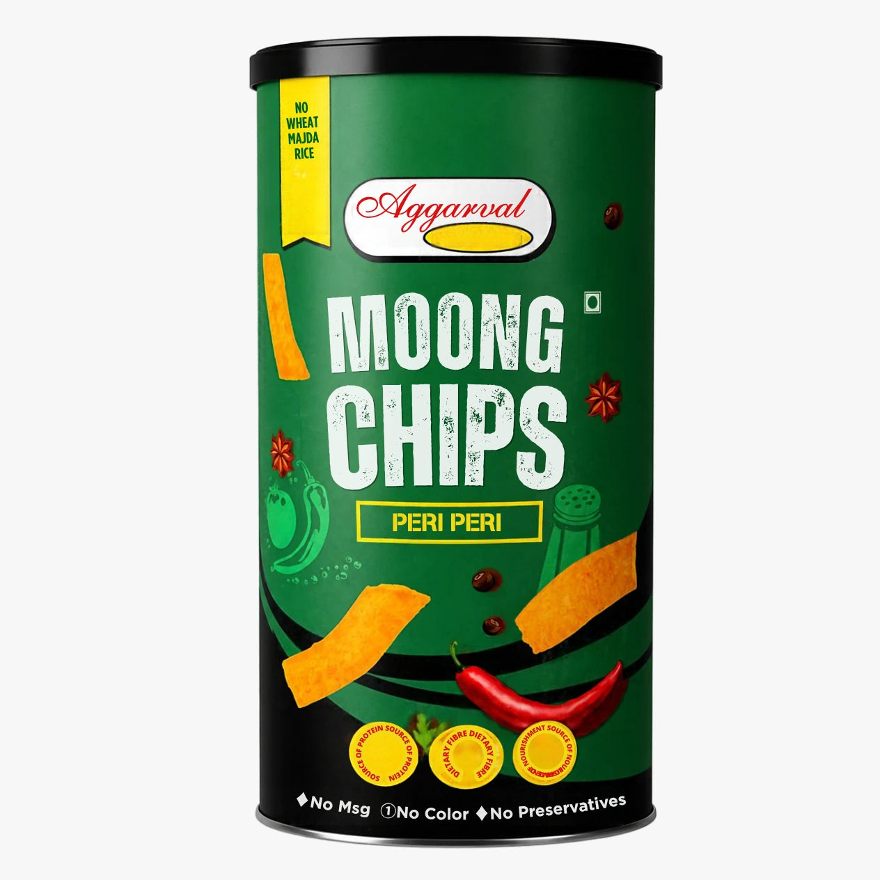 Moong Chips Peri Peri 150g - Aggarwal Namkeen