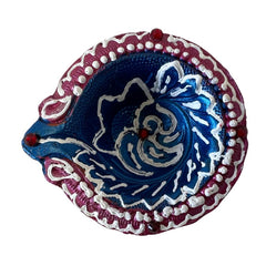Pink & Blue Diya (Big) 1pc