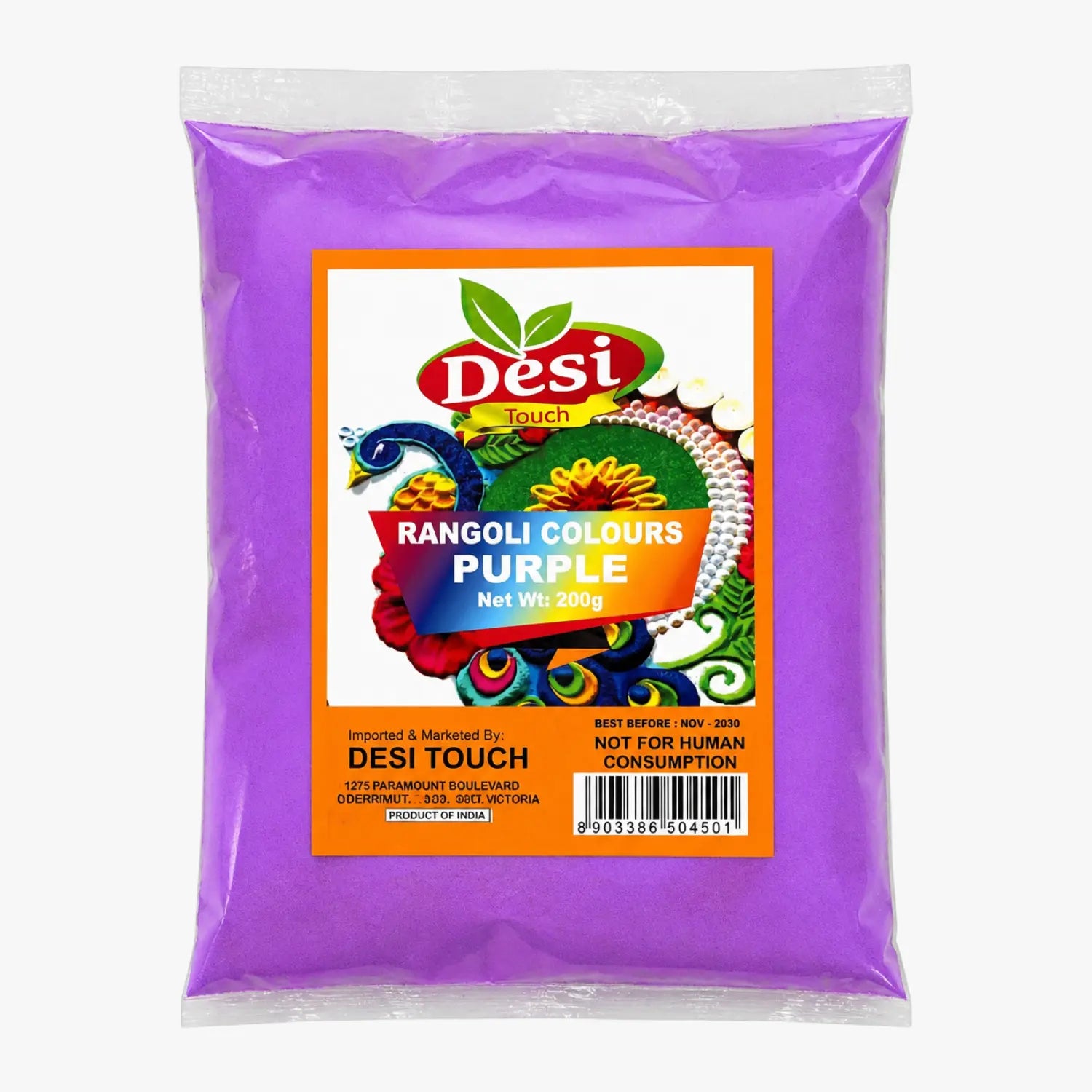 Purple Rangoli Color 200g - Desi Touch