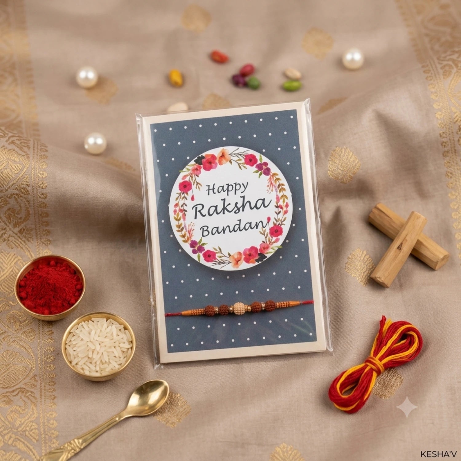 Rakhi Greeting Card with Puja Essentials