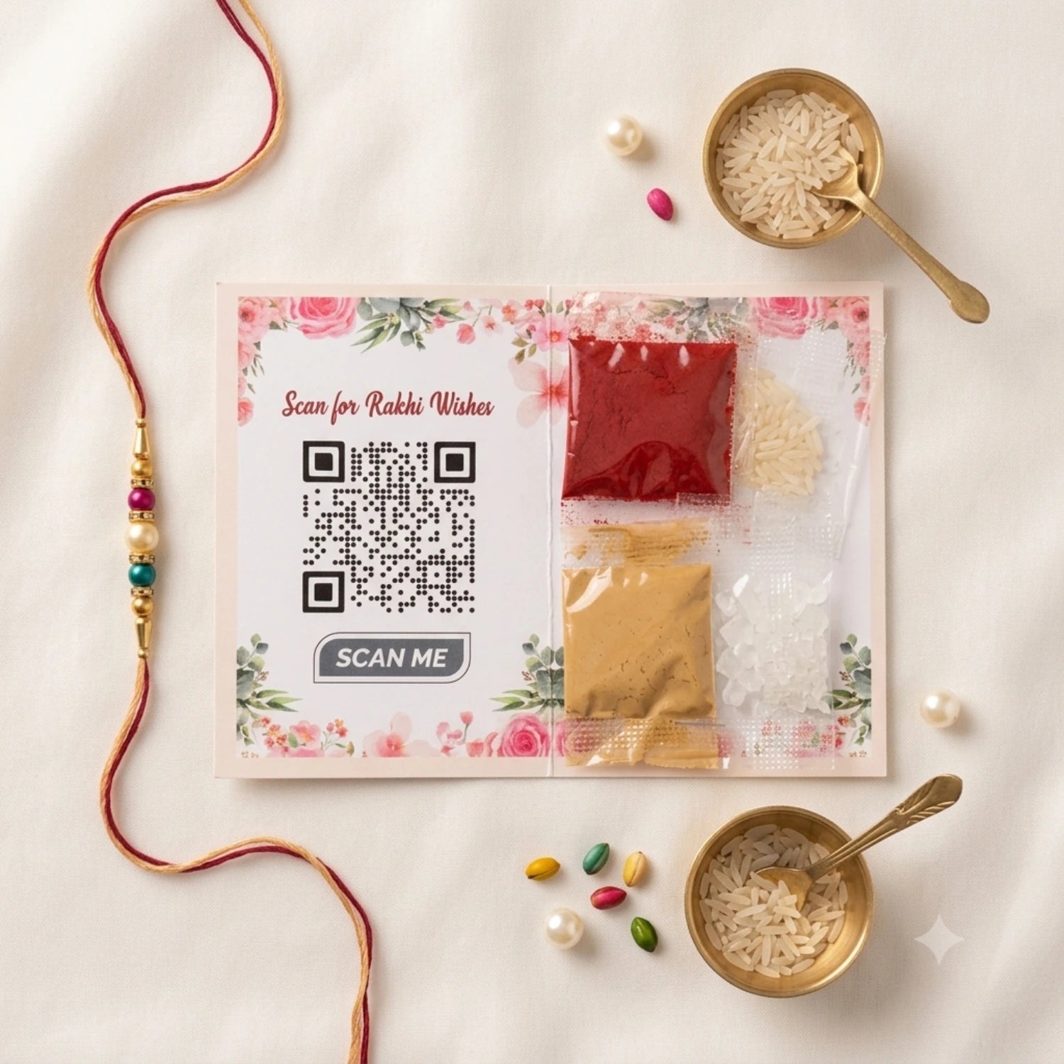 Rakhi Greeting Card with Puja Essentials 1