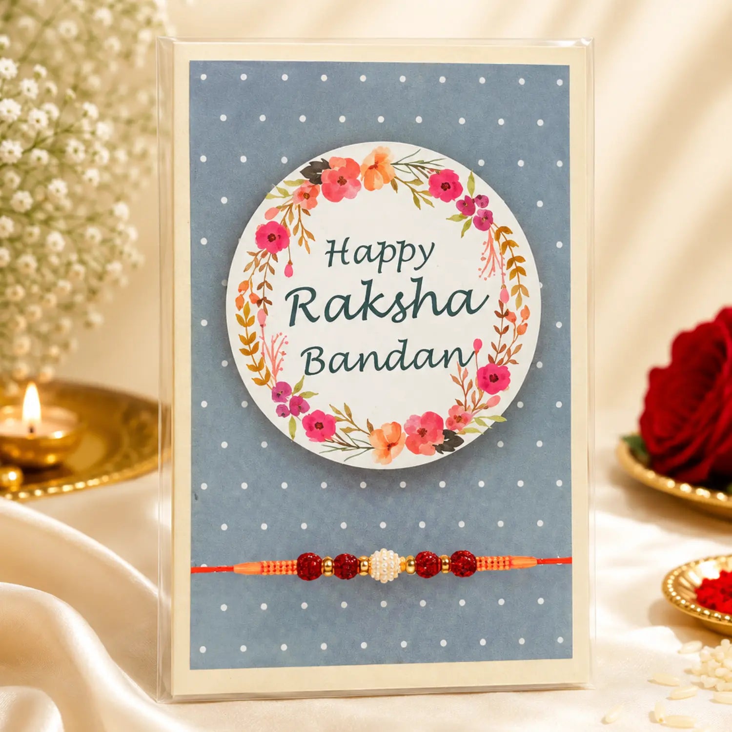 Rakhi Greeting Card with Puja Essentials