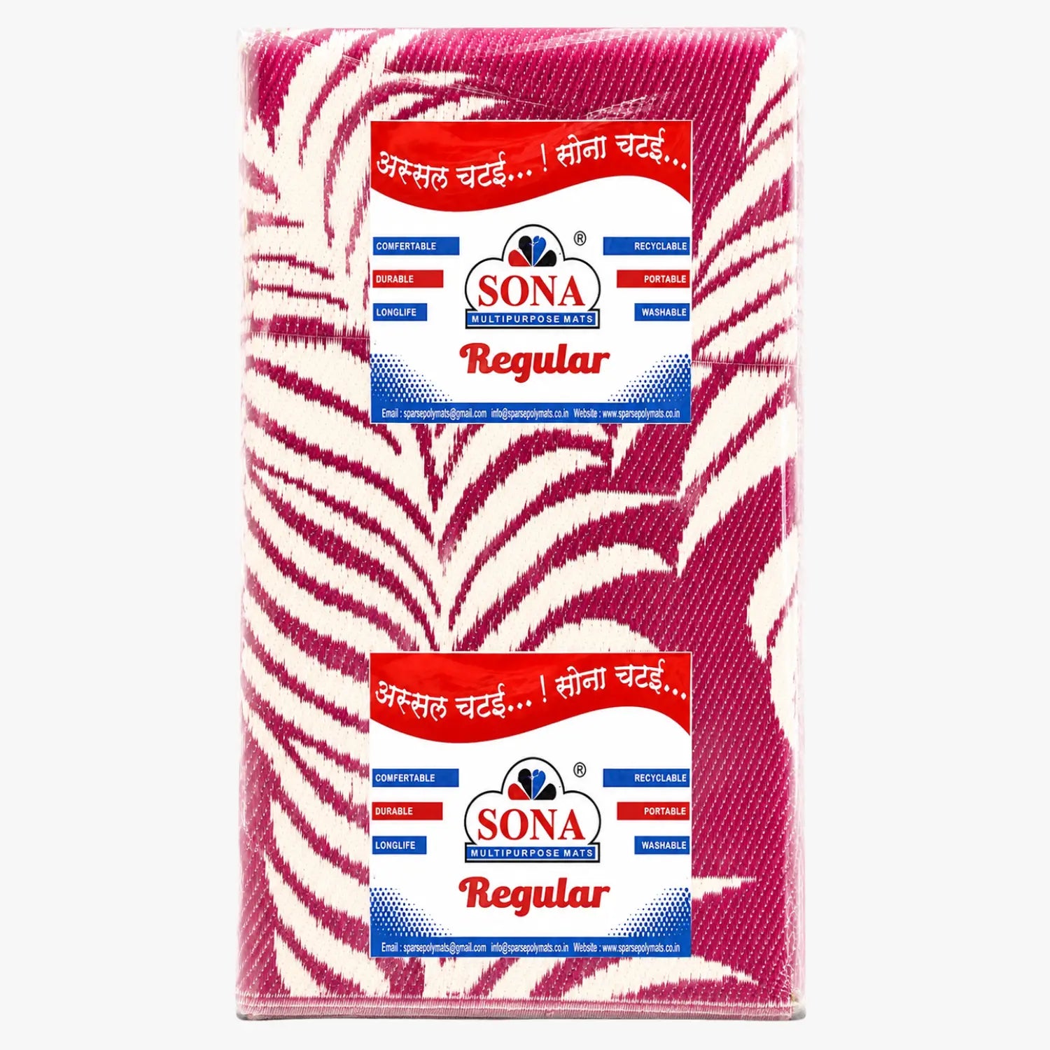 Regular Plastic Chattai Floor Mat Red - Sona