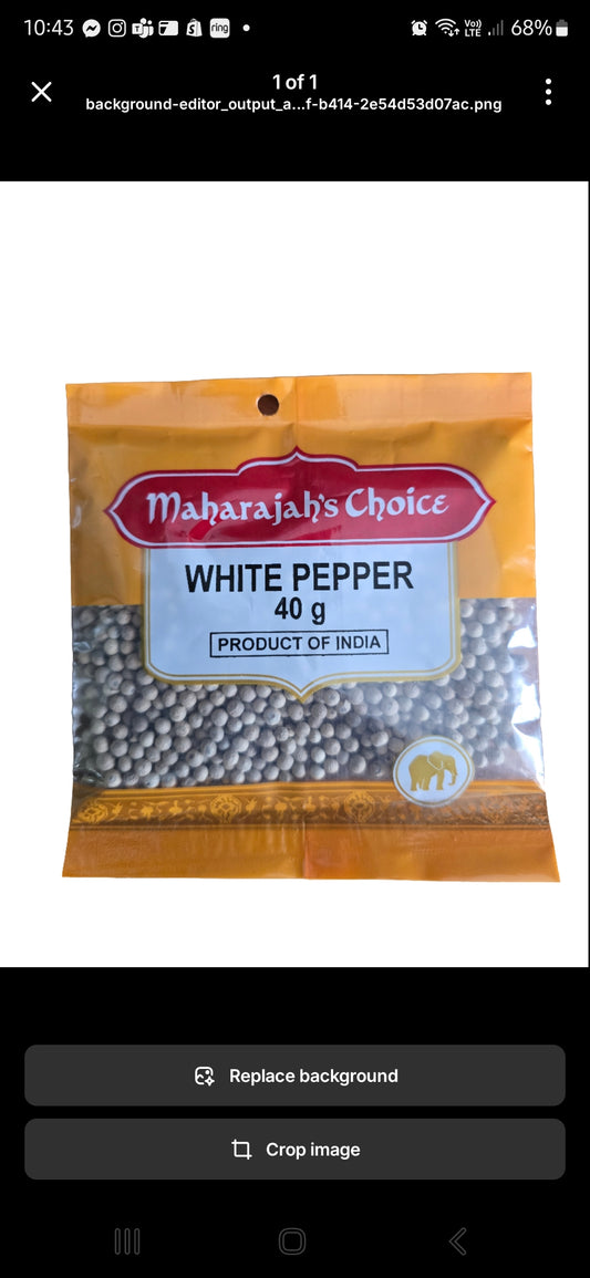 White Pepper Whole 40g - Maharaja Choice