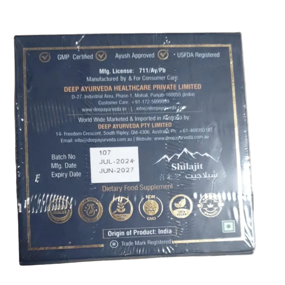 Shilajit 100% Pure Himalayan Resin form 20g - Deep Ayurveda back