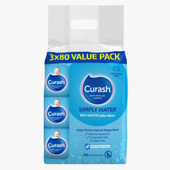 Simply Water Sensitive Skin Baby Wipes 240 Wipes - Curash