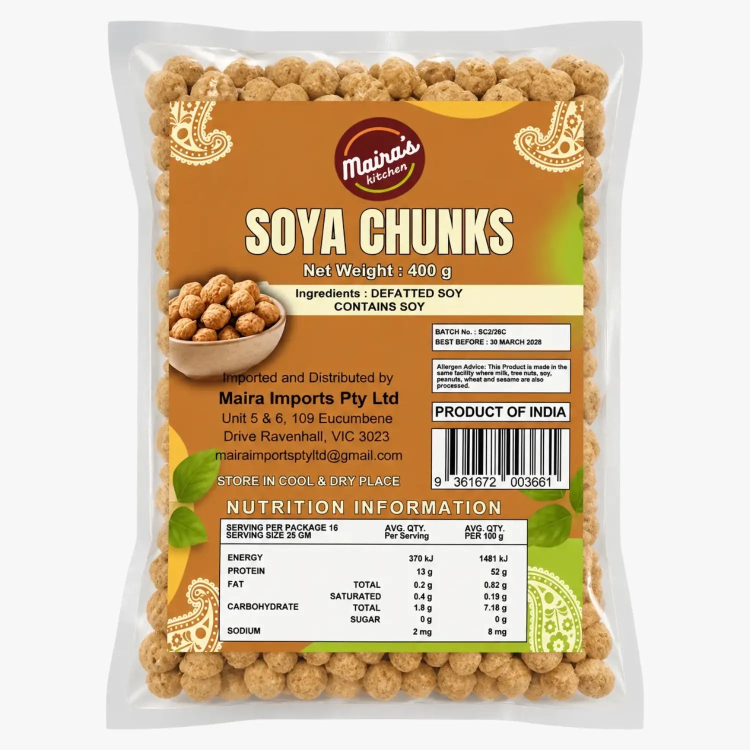 Soya Chunks 400g - Maira's Kitchen