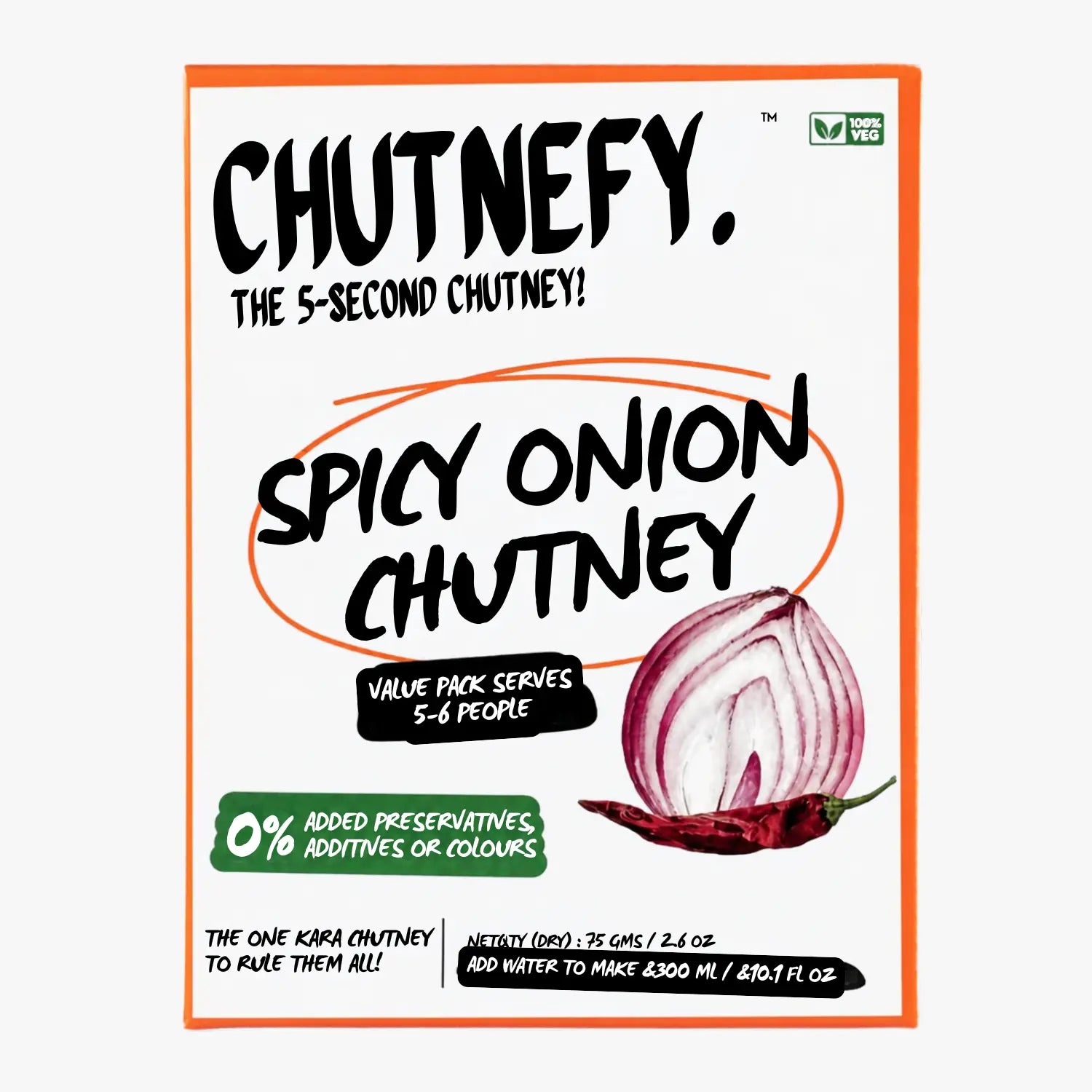 Spicy Onion Chutney 75g - Chutnefy