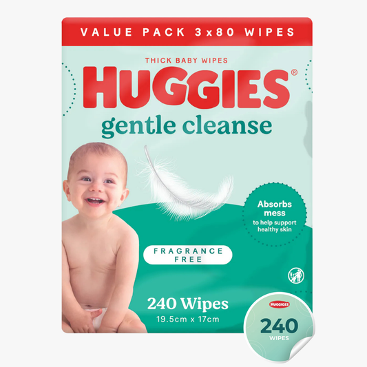 Thick Baby Wipes Fragrance Free 240 Wipes - Huggies