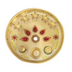 Golden Pooja Thali - R.H