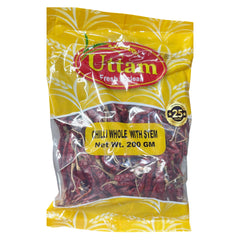 Dry Chilly Whole With Stem 200g - Uttam