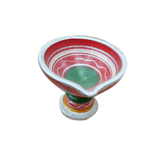 Clay Colour Full Small Stand Diya