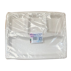 Disposable Party Plates (4 Comp) 25pcs Made of Sugarcane Bagasse