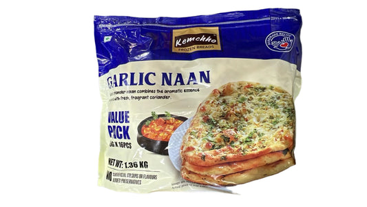 Garlic Tandoori Naan 16pcs (Frozen Breads ) 1.36kg - Kemchho