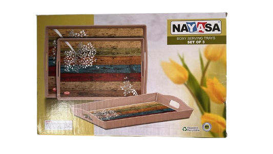 Boxy Serving Trays Set Of 3 - Nayasa