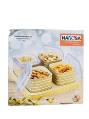 Ribbon Sq Dry Fruit 4 Portion Tray - Nayasa