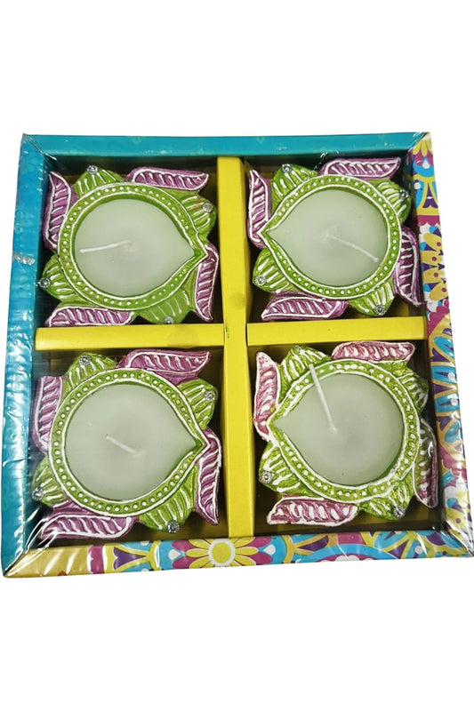 Diwali Fancy Diya with Wax 4Pc(color and design may vary)