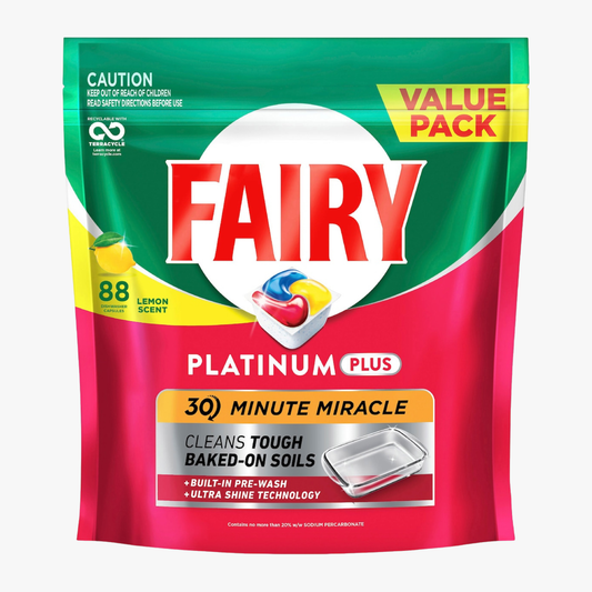 Platinum Plus Lemon Dishwashing Tablets 88 Pack - Fairy