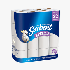 Toilet Tissue White 3 Ply 32 Pack - Sorbent