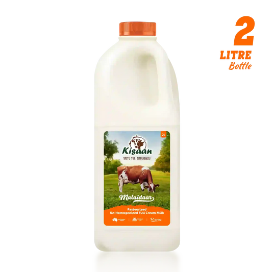 Cow MIlk Full Cream (Pasteurized Un-Homogenized) 2L - Kisaan