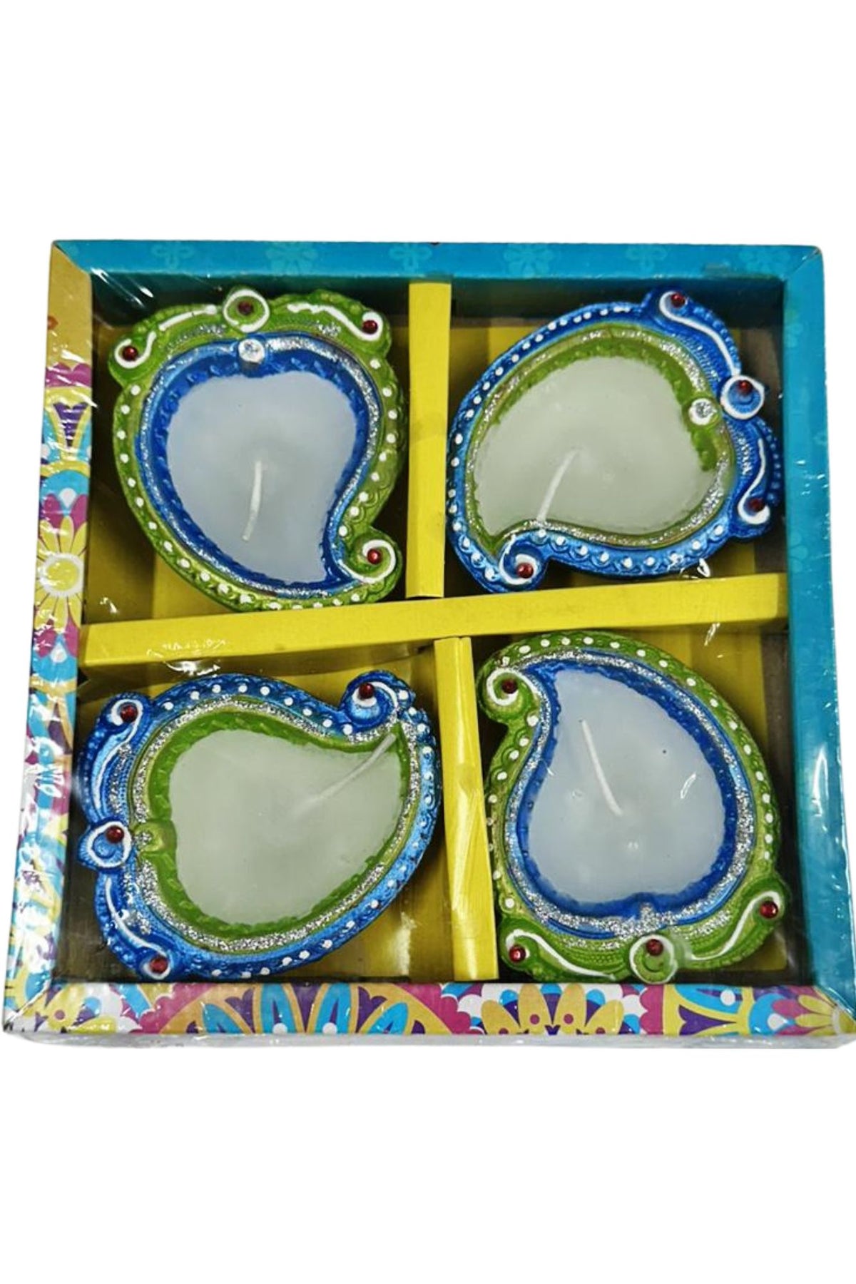 Diwali Fancy Diya with Wax 4Pcs