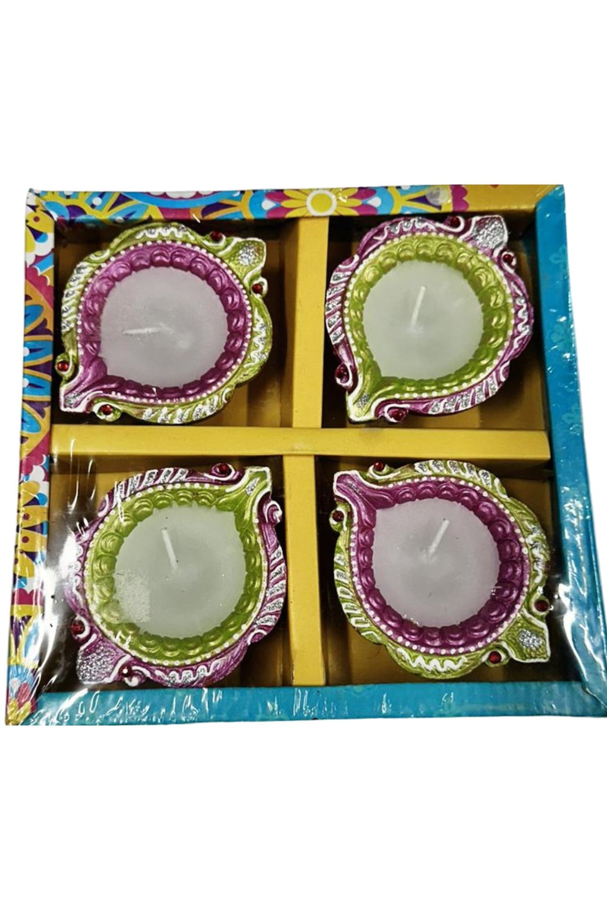 A closeup Image of diwali fancy diya 4pcs