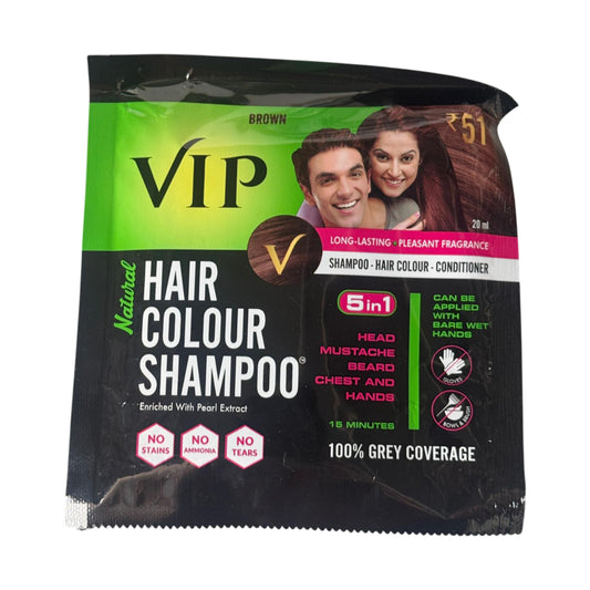Hair Colour Shampoo Brown 20ml - VIP