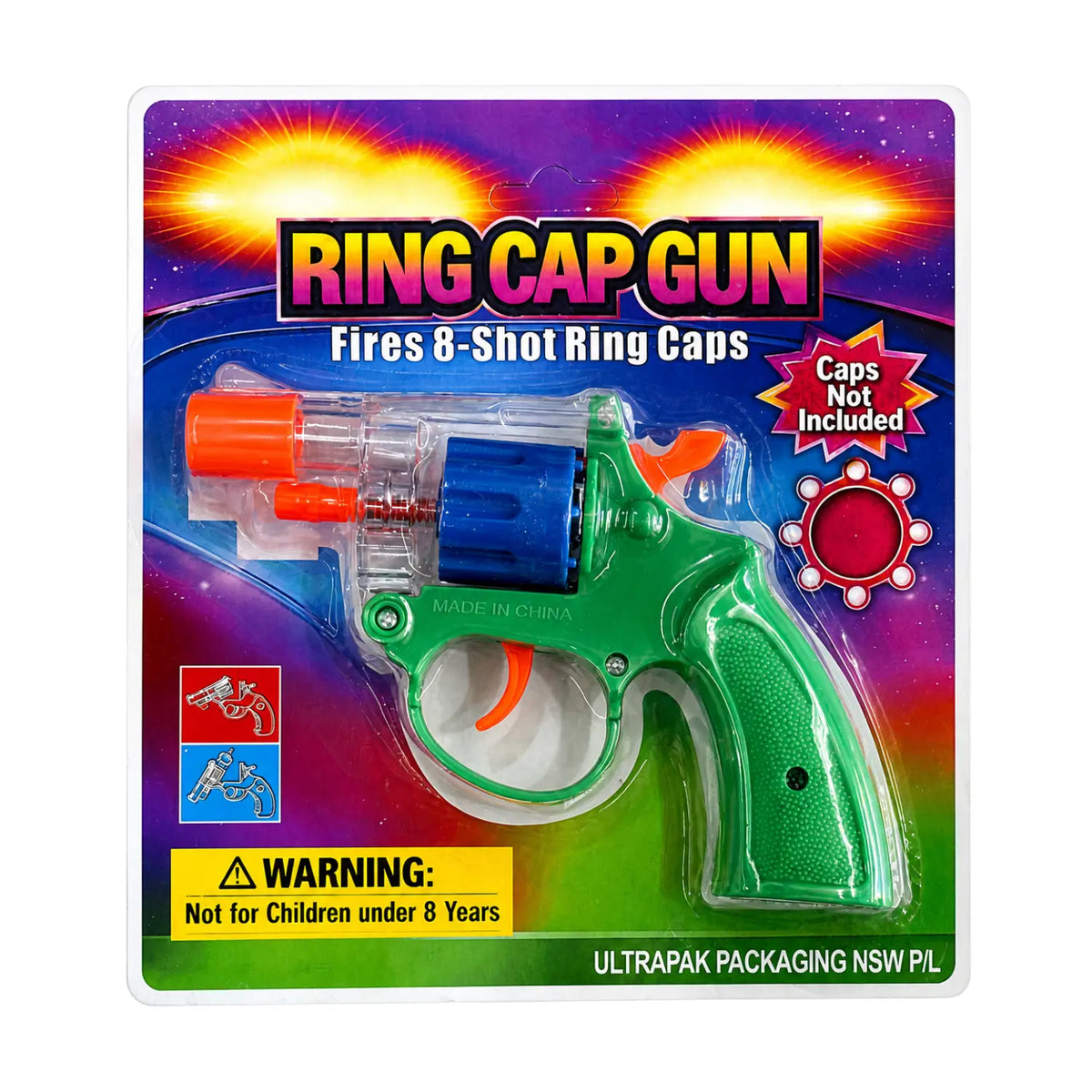 8 Shot Ring Cap Revolver Toy Gun - Ultrapak