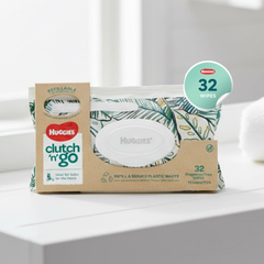 Baby Wipes Clutch And Go Unscented 32 Wipes - Huggies